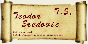 Teodor Sredović vizit kartica